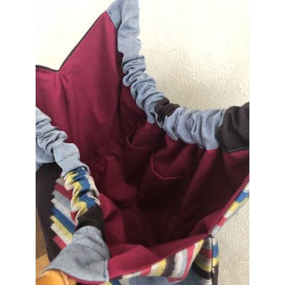 画像3: バンブーバッグ（着物リメイク、オリジナル、希少価値あり、昭和レトロ、ヴィンテージ、クラシカル、銘仙、ドット、カラフルドット、絹）