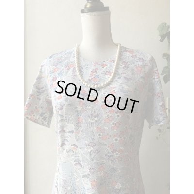 画像10: フレアースリーブワンピース 9号　(可憐、オリジナル、和柄、1点もの、着物リメイク、着物リメイクワンピース、フレアースリーブワンピース、半袖ワンピース、グレーワンピース、レトロ、モダンワンピース、フォーマルワンピース、パーティーワンピス）