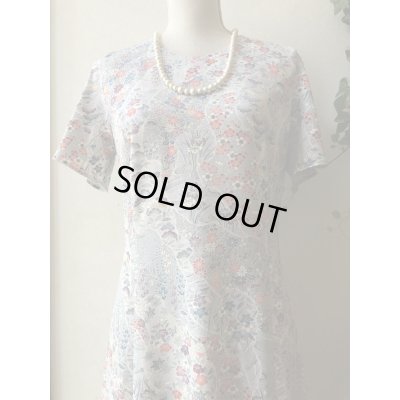 画像19: フレアースリーブワンピース 9号　(可憐、オリジナル、和柄、1点もの、着物リメイク、着物リメイクワンピース、フレアースリーブワンピース、半袖ワンピース、グレーワンピース、レトロ、モダンワンピース、フォーマルワンピース、パーティーワンピス）