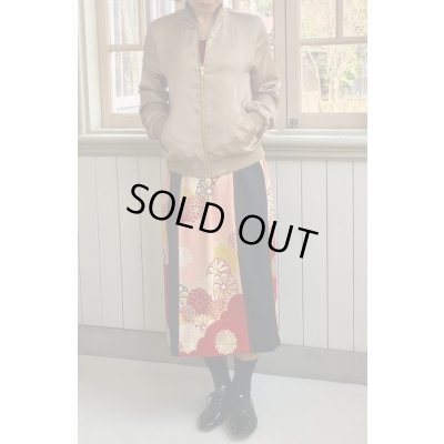 画像5: タンクトップ＆スカート9号（着物リメイク、和柄、オンリーワン、オリジナル、セットアップ、オレンジ色、黄緑色、着物セットアップ、着物スカート、着物タンクトップ）