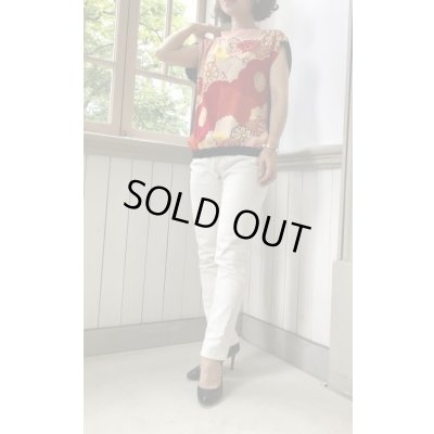 画像7: タンクトップ＆スカート9号（着物リメイク、和柄、オンリーワン、オリジナル、セットアップ、オレンジ色、黄緑色、着物セットアップ、着物スカート、着物タンクトップ）