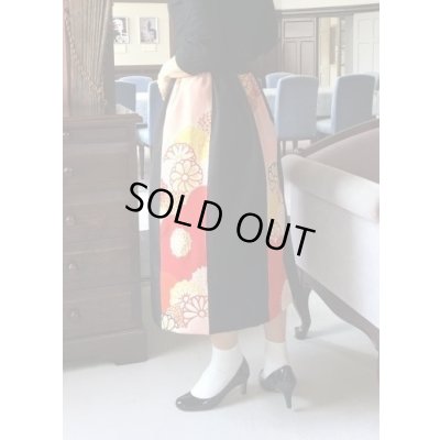 画像18: タンクトップ＆スカート9号（着物リメイク、和柄、オンリーワン、オリジナル、セットアップ、オレンジ色、黄緑色、着物セットアップ、着物スカート、着物タンクトップ）