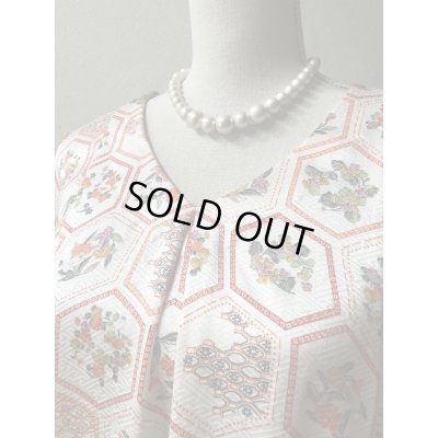 画像3: フロントタックワンピース9〜11号（着物リメイク、着物リメイクワンピース、フレンチスリーブワンピース、シンプルワンピース、ナチュナルワンピース、白いワンピース、古着、オリジナル、希少価値あり、１点もの、絹）