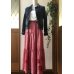 画像2: しぼりティアードスカート（キュート、着物リメイク、着物ヴィンテージ、1点もの、和柄、赤いティアードスカート、絹スカート、モダンスカート、レトロスカート、着物リメイクスカート） (2)