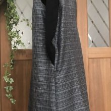 他の写真1: ジャンパースカート（オリジナル、１点もの、着物リメイク、着物柄、紬、グレーチェック、ジァンパースカート）