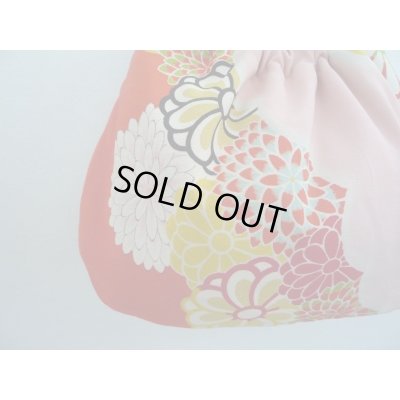 画像4: バンブーバッグ（着物リメイク、オリジナル、レトロ、モダン、クラシカル、昭和レトロ、ヴィンテージ、希少価値あり、小紋、和柄、菊柄、絹、私だけ）