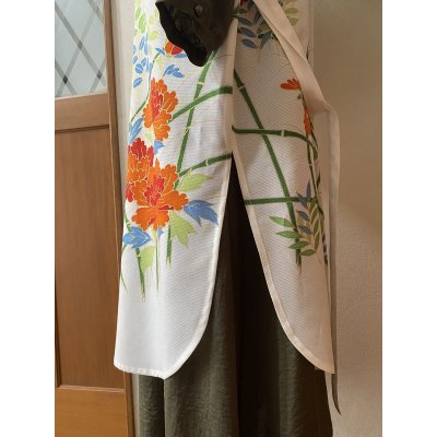 画像16: ロングジレ（着物リメイク、和柄、希少価値あり、オンリーワン、振袖、絽）