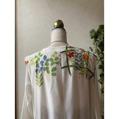 画像4: ロングジレ（着物リメイク、和柄、希少価値あり、オンリーワン、振袖、絽）