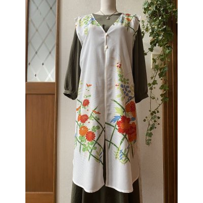 画像13: ロングジレ（着物リメイク、和柄、希少価値あり、オンリーワン、振袖、絽）