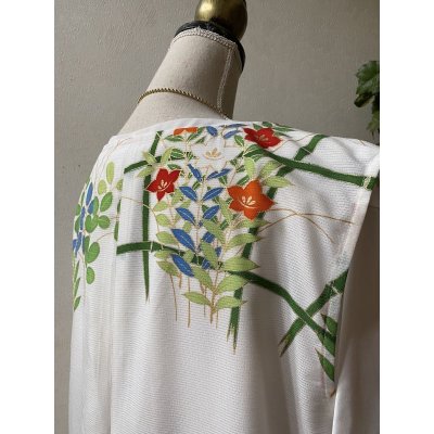 画像9: ロングジレ（着物リメイク、和柄、希少価値あり、オンリーワン、振袖、絽）