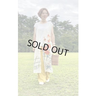 画像3: ロングジレ（着物リメイク、和柄、希少価値あり、オンリーワン、振袖、絽）