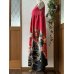 画像3: ハイウエストロングドレス 9〜11号（赤色、オリジナル、椿柄、絹素材、1点もの、着物リメイク、着物リメイクドレス、和柄ドレス、ノースリーブドレス、モダンドレス、フォーマルドレス、パーティードレス、）
