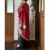 画像13: ハイウエストロングドレス 9〜11号（赤色、オリジナル、椿柄、絹素材、1点もの、着物リメイク、着物リメイクドレス、和柄ドレス、ノースリーブドレス、モダンドレス、フォーマルドレス、パーティードレス、）