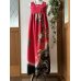画像1: ハイウエストロングドレス 9〜11号（赤色、オリジナル、椿柄、絹素材、1点もの、着物リメイク、着物リメイクドレス、和柄ドレス、ノースリーブドレス、モダンドレス、フォーマルドレス、パーティードレス、） (1)