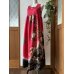 画像2: ハイウエストロングドレス 9〜11号（赤色、オリジナル、椿柄、絹素材、1点もの、着物リメイク、着物リメイクドレス、和柄ドレス、ノースリーブドレス、モダンドレス、フォーマルドレス、パーティードレス、） (2)