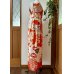 画像6: カシュクール風ハイウエストドレス 9号（赤白、オリジナル、和柄、1点もの、着物リメイク、着物リメイクドレス、フォーマルドレス、ノースリーブドレス、モダン、パーティードレス、振袖リメイク）
