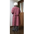 画像20: ガウンコート（9号）着物リメイク、紬、絹、一点物、オリジナル、和柄、モダン、レトロ、ピンクコート、お洒落コート (20)