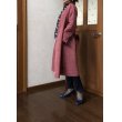 画像2: ガウンコート（9号）着物リメイク、紬、絹、一点物、オリジナル、和柄、モダン、レトロ、ピンクコート、お洒落コート (2)