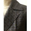 画像3: 紬トレンチコート（9号）大人の味、着物リメイク、着物リメイクコート、紬コート、絹コート、一点物、オリジナルコート、和柄、和柄コート、モダンコート、レトロコート、粋なコート、個性的、ネイビーコート、和柄コート、着物コート） (3)