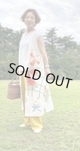 画像: ロングジレ（着物リメイク、和柄、希少価値あり、オンリーワン、振袖、絽）