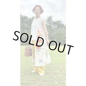 画像: ロングジレ（着物リメイク、和柄、希少価値あり、オンリーワン、振袖、絽）
