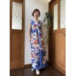 画像2: カシュクール風ハイウエストドレス 9号（青、オリジナル、和柄、1点もの、着物リメイク、着物リメイクドレス、フォーマルドレス、ノースリーブドレス、モダン、パーティードレス、振袖リメイク） (2)