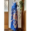 画像13: カシュクール風ハイウエストドレス 9号（青、オリジナル、和柄、1点もの、着物リメイク、着物リメイクドレス、フォーマルドレス、ノースリーブドレス、モダン、パーティードレス、振袖リメイク） (13)