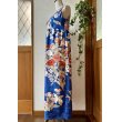画像17: カシュクール風ハイウエストドレス 9号（青、オリジナル、和柄、1点もの、着物リメイク、着物リメイクドレス、フォーマルドレス、ノースリーブドレス、モダン、パーティードレス、振袖リメイク） (17)