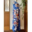 画像11: カシュクール風ハイウエストドレス 9号（青、オリジナル、和柄、1点もの、着物リメイク、着物リメイクドレス、フォーマルドレス、ノースリーブドレス、モダン、パーティードレス、振袖リメイク） (11)