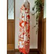 画像5: カシュクール風ハイウエストドレス 9号（赤白、オリジナル、和柄、1点もの、着物リメイク、着物リメイクドレス、フォーマルドレス、ノースリーブドレス、モダン、パーティードレス、振袖リメイク） (5)