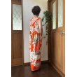 画像13: カシュクール風ハイウエストドレス 9号（赤白、オリジナル、和柄、1点もの、着物リメイク、着物リメイクドレス、フォーマルドレス、ノースリーブドレス、モダン、パーティードレス、振袖リメイク） (13)