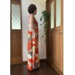画像14: カシュクール風ハイウエストドレス 9号（赤白、オリジナル、和柄、1点もの、着物リメイク、着物リメイクドレス、フォーマルドレス、ノースリーブドレス、モダン、パーティードレス、振袖リメイク） (14)