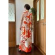 画像17: カシュクール風ハイウエストドレス 9号（赤白、オリジナル、和柄、1点もの、着物リメイク、着物リメイクドレス、フォーマルドレス、ノースリーブドレス、モダン、パーティードレス、振袖リメイク） (17)