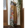 画像11: カシュクール風ハイウエストドレス 9〜11号（からし色、オリジナル、和柄、1点もの、着物リメイク、着物リメイクドレス、フォーマルドレス、ノースリーブドレス、モダン、パーティードレス、振袖リメイク） (11)