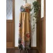 画像4: カシュクール風ハイウエストドレス 9〜11号（からし色、オリジナル、和柄、1点もの、着物リメイク、着物リメイクドレス、フォーマルドレス、ノースリーブドレス、モダン、パーティードレス、振袖リメイク） (4)