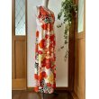 画像10: カシュクール風ハイウエストドレス 9号（赤白、オリジナル、和柄、1点もの、着物リメイク、着物リメイクドレス、フォーマルドレス、ノースリーブドレス、モダン、パーティードレス、振袖リメイク） (10)