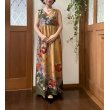 画像14: カシュクール風ハイウエストドレス 9〜11号（からし色、オリジナル、和柄、1点もの、着物リメイク、着物リメイクドレス、フォーマルドレス、ノースリーブドレス、モダン、パーティードレス、振袖リメイク） (14)