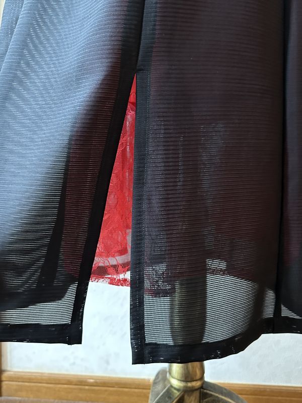 画像: フレアーワンピース・着物袖風ボレロ 9〜11号（絽、透け感、オリジナル、和柄、絹素材、1点もの、着物リメイク、和柄ドレス、ノースリーブ、モダン、フォーマル、パーティー、）